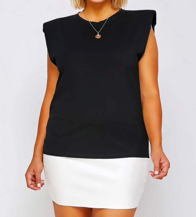 MUSCLE TEE - Black or White