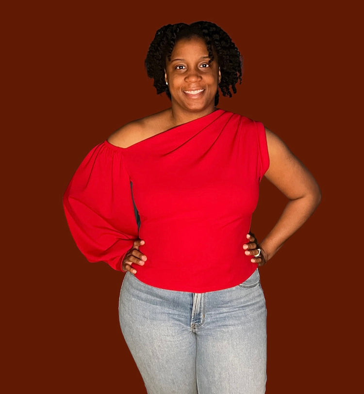 One Shoulder - Puff Sleeve