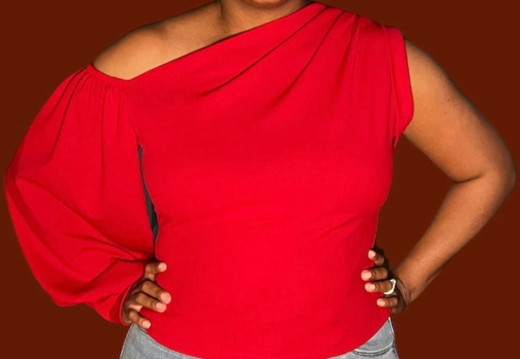 One Shoulder - Puff Sleeve